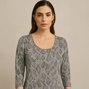 NWT‎ Josephine Chaus Studio Matte Snake Print Scoop Neck Blouse